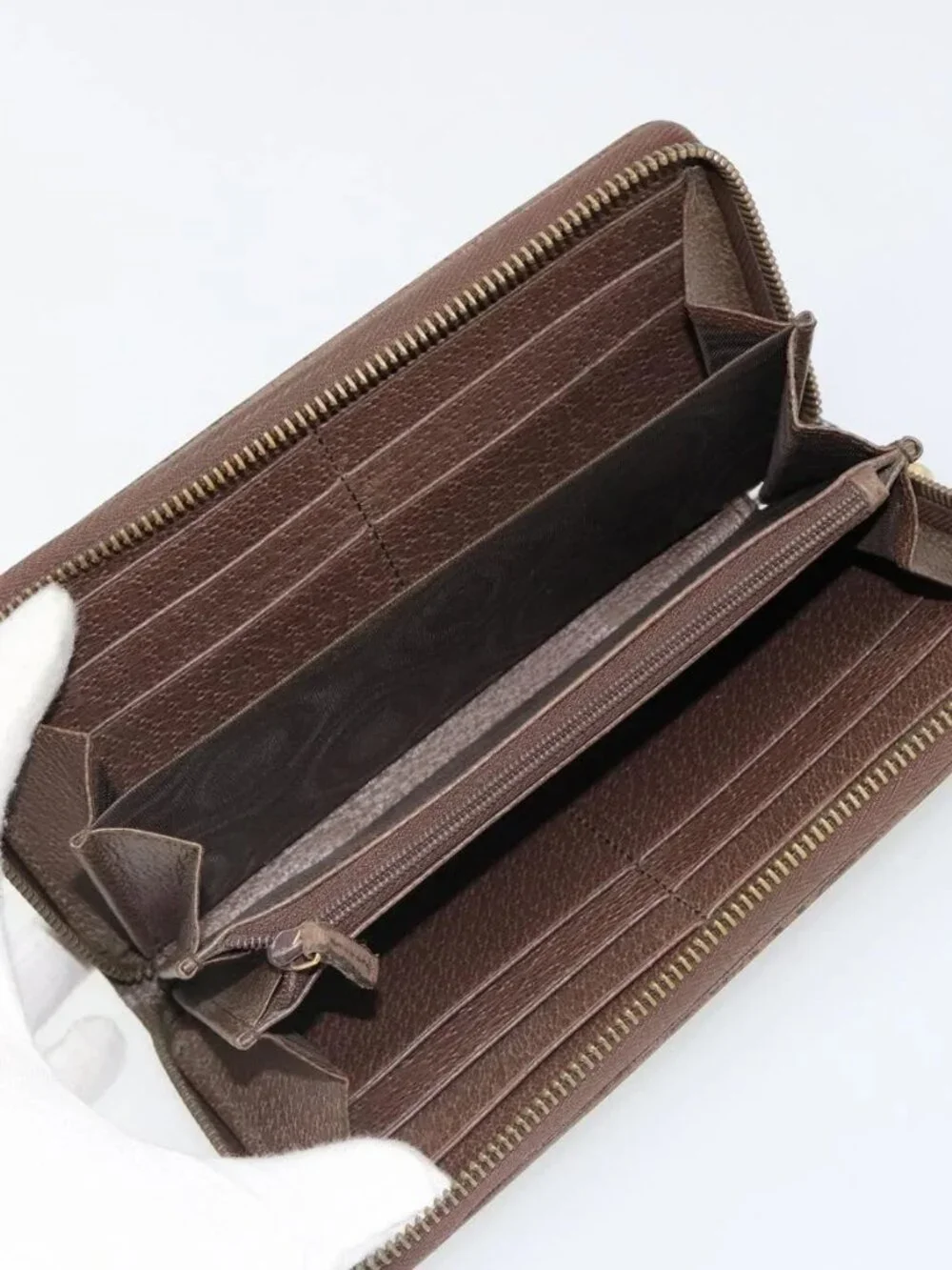 GUCCI GG Supreme Wallet PVC Beige 647940 Auth 186699A